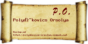 Polyákovics Orsolya névjegykártya