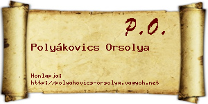 Polyákovics Orsolya névjegykártya