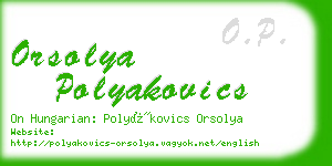orsolya polyakovics business card